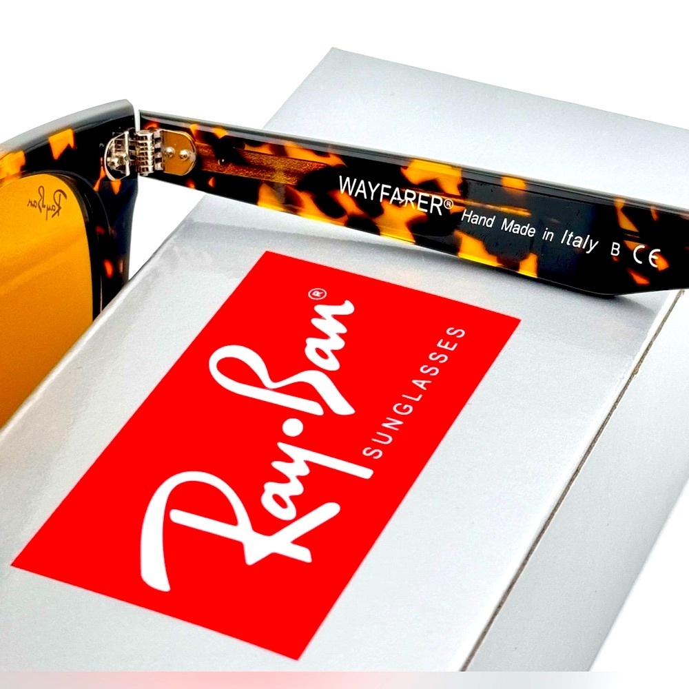 Ray-Ban Sunglasses RB2140 Wayfarer Classic Tortoise Frame Brown Lenses 50mm New! - Picture 10 of 13